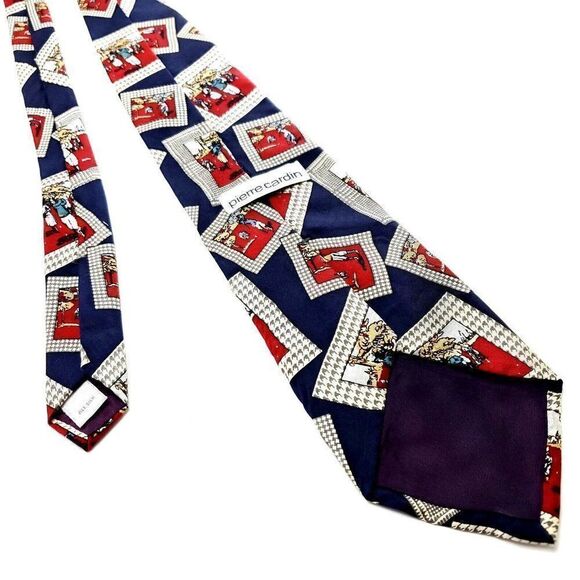 Pierre Cardin Blue Silk Tie Woven Graphic - Picture 3 of 6